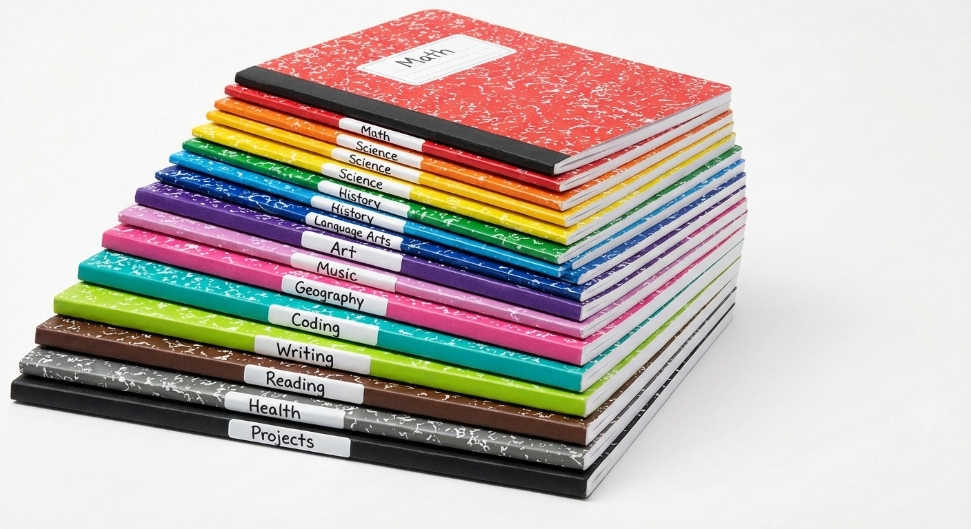 Composition notebooks for homeschool journaling and writing practice