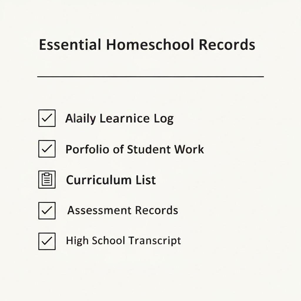 An infographic showing the essential homeschool records.
