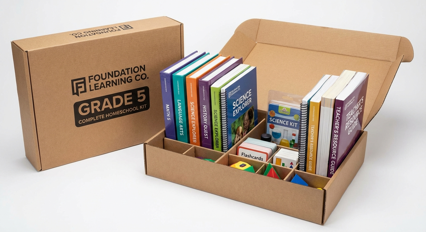 Colorful homeschool curriculum materials and planner on a bright desk ready for co-op day